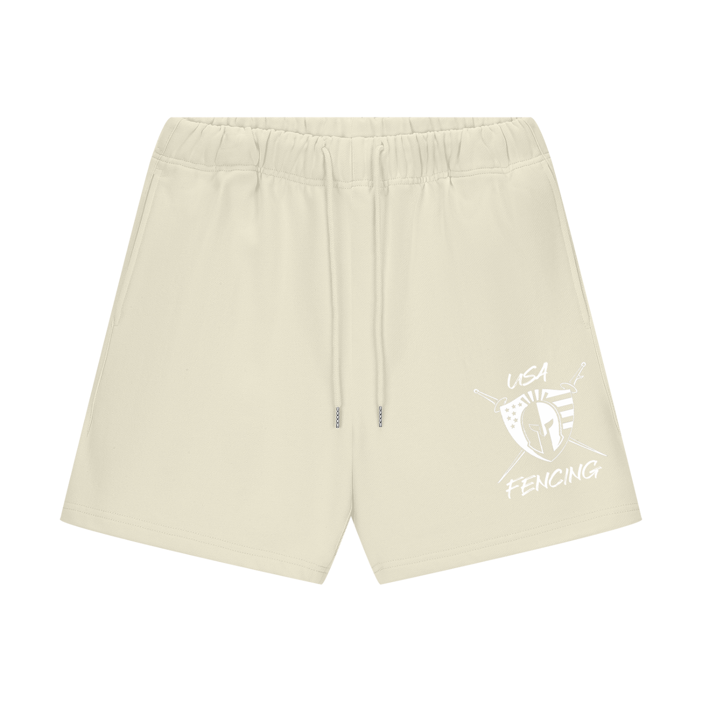 USA Fencing Black Heavyweight shorts(white Edition)